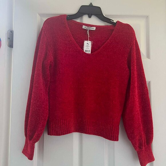 NWT Tommy Bahama Island Luna Chenille V-Neck Sweater – Tango Red (NWT, XXS) - Picture 3 of 11